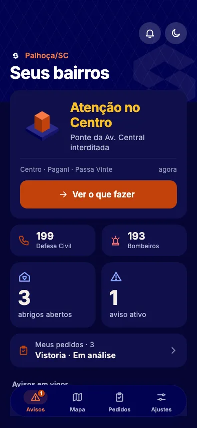 A casa do morador no modo escuro